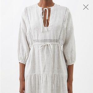 Wiggy Kit Ines Striped Linen Midi Dress — Size medium